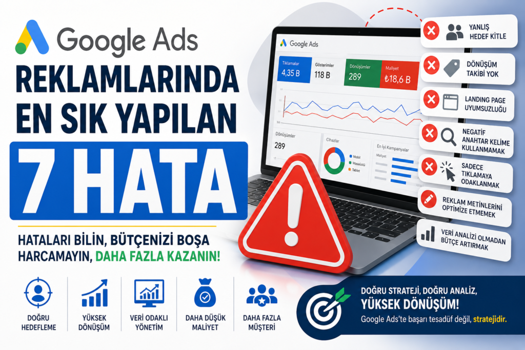 Google Ads Reklamlarında En Sık Yapılan 7 Hata